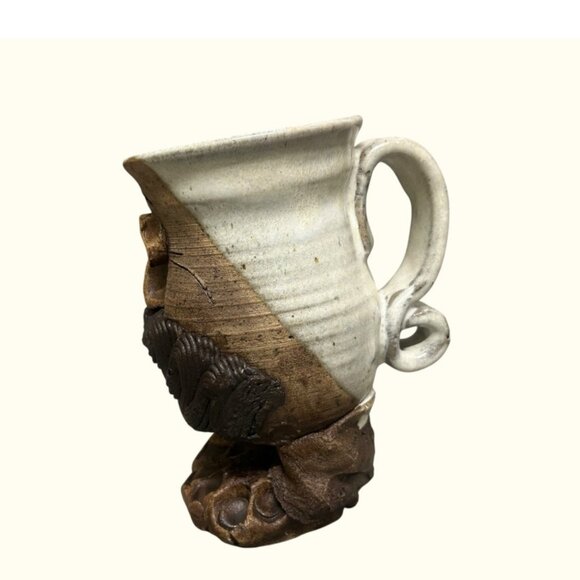 Vintage Ugly Face with Feet Pottery Mug - Picture 3 of 7